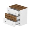 FONTOI Nightstand with 3 Drawers, Colorblock Design Side Table with Storage Cabinet for Bedroom, Brown&White, 15.7"*25.8"*23.6" - 4 of 4