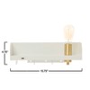 Storied Home 15.75 in.W Metal Wall Shelf with Light, USP, and 3 Hooks - 2 of 4