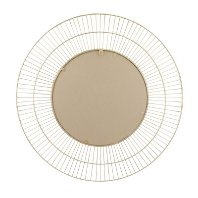 Gold Round Radial Wire Frame Wall Mirror