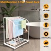 Whizmax Pool Towel Rack,Outdoor PVC Trapedozal Poolside Storage Organizer,5 Bar,Outdoor Towel Rack with Wheels,Pool Towel Holder,Stores Floats and Paddles, Towel Stand for Beach,Pool,Indoor - 2 of 4