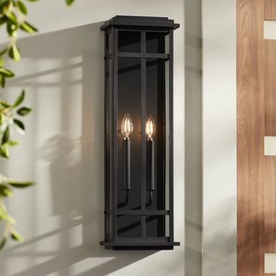 Metrix 30" Black Glass Outdoor Wall Light Fixture