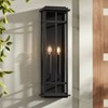 Possini Euro Design Metrix 26" High Farmhouse Rustic Rectangular Outdoor Wall Light Fixture Mount Porch House Exterior 2-Light Black Clear Glass Shade - 2 of 4