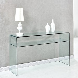 Spassway Narrow Console Table Transparent Tempered Glass Sofa Table Modern Entryway Tables for Hallway Entryway Living Room Bedroom - 1 of 4