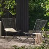 PAGED Set of 2 Rattan Patio Dining Chairs,Modern Outdoor Dining Chairs with Wicker Finish,Armless Wood Chairs Suitable for Patio,Garden - 2 of 4