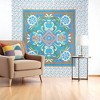 HomeRoots 88" X 84" Brown Blue And White Floral Cotton Hanging Tapestry - 2 of 4