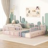 Queen Size Metal Floor Bed Frame with Fence and Door - 2 of 4