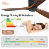 Sofucor 52'' Ceiling Fan Without Lights Modern Flush Mount Ceiling Fan No Light with Remote Control 3 Wood Blades for Bedroom/Farmhouse/Patio/Indoor - 4 of 4