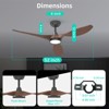 TALOYA 52 inch Matte Black Integrated LED Indoor Flush Mount Ceiling Fan with Light and Remote (3-Blade),Woodgrain Blades - 2 of 4