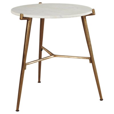 Chadton Accent Table White/Gold Finish - Signature Design by Ashley
