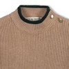 Hope & Henry Girls' Organic Long Sleeve Mock Neck Flounce Sweater Dress, Camel Heather Texture, 12-18 Months - 2 of 4