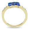 Slickblue Women’s IP Gold Stainless Steel Ring with Montana Blue Synthetic Glass, Size 5-13 - 3 of 4