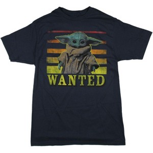 Star Wars Mens' Shirt The Mandalorian Baby Yoda Wanted T-Shirt - 1 of 3