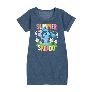 - Blue's Clues & You! - Summer Skidoo Graphic Short Sleeve Fleece Dress - 1 of 3