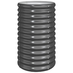 vidaXL Garden Planter Grey Powder-Coated Steel Medium Durable - Anthracite 15.7" x 15.7" x 26.8" - 1 of 4