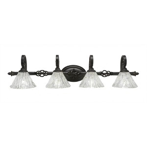 Toltec Lighting Elegante 4 - Light Vanity in  Dark Granite with 7" Italian Ice Shade - 1 of 1