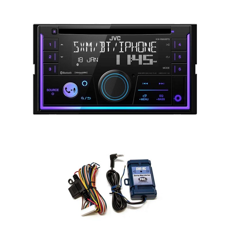 JVC KW-R950BTS 2-DIN CD Receiver BT/USB/SiriusXM/Amazon Alexa/13-Band EQ / Variable-Color Illumination with SWI-RC Steering Wheel Interface, 1 of 8
