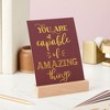 Paper Junkie 20 Pack Daily Motivational Quotes for Desk with Wooden Stand for Cubicle Decor, Inspirational Desk Supplies for Women Office, 5 x 7 In - 2 of 4