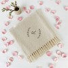 Personalization Mall Floral Wreath Embroidered Initial Afghan Throw Blanket - 3 of 4