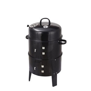 Okak Outdoor Double-Layer Grill with Adjustable Temperature, Charcoal Grills with Evenly Distributed Firepower, Pellet Smoker, Black - 1 of 4