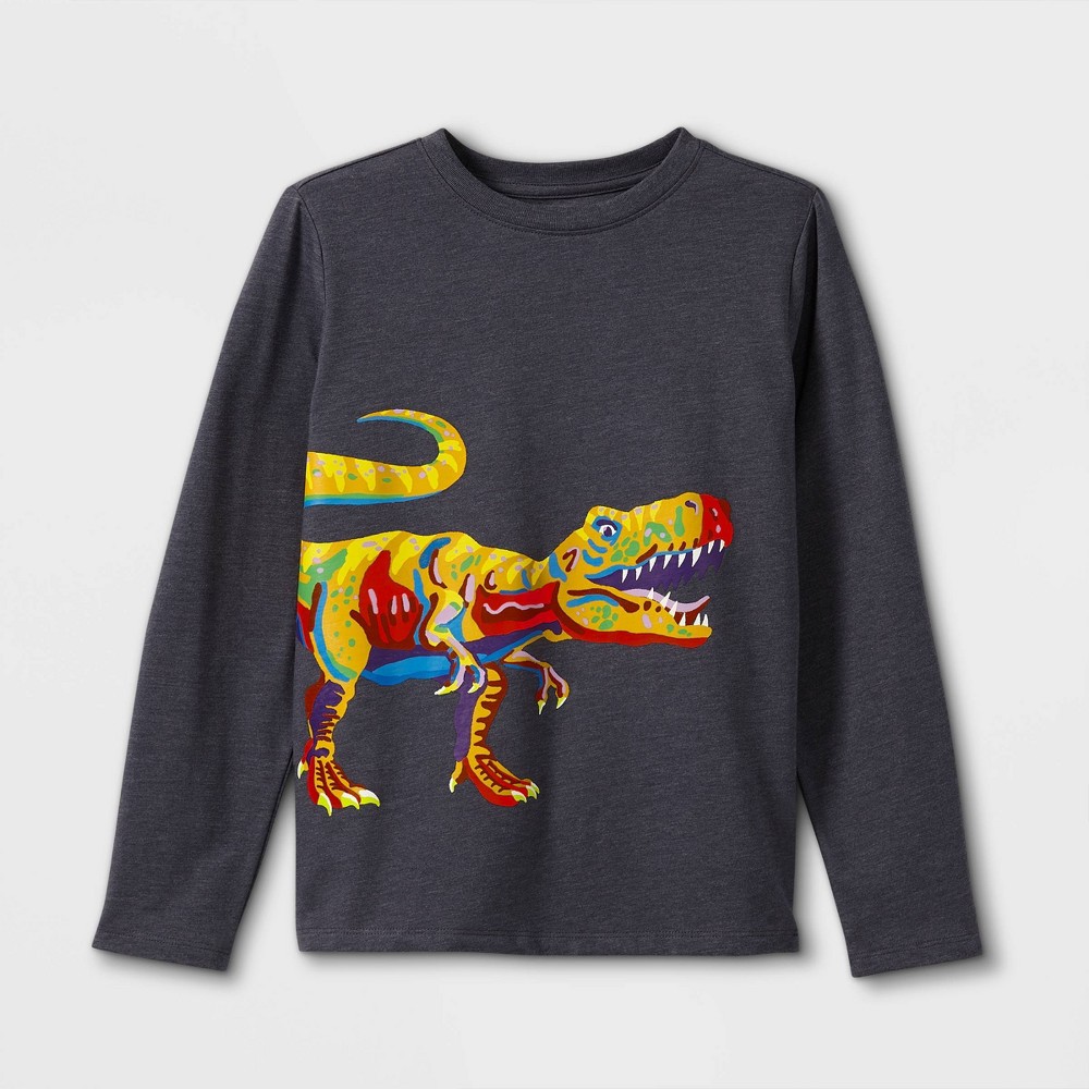 size large 12/14 Boys' T-Rex Graphic Long Sleeve T-Shirt - Cat & Jack Steel Blue 