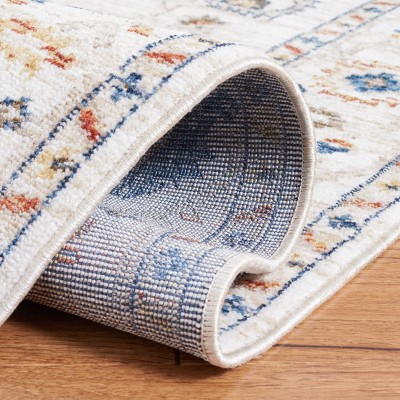 Ivory and Beige Hand-knotted Synthetic Rectangular Area Rug 4' x 6'