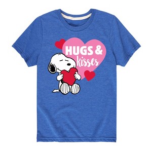 Boys' - Peanuts - Snoopy Hugs And Kisses Short Sleeve Graphic T-Shirt - 1 of 4