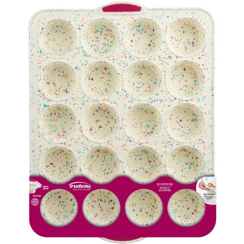 Stucture Silicone™ Confetti Fuchsia 24-Count Mini Muffin Pan - Cutler's