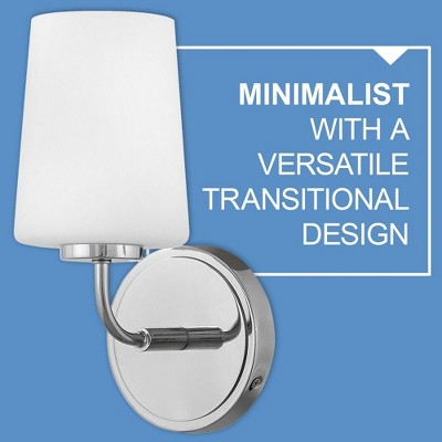Chrome 2-Light Vanity with Etched Opal Glass Shades