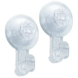 LunaLulinlk POWERFUL REMOVABLE AND REUSABLE VACUUM SUCTION CUP HOOKS-2 PACK, CLEAR - 1 of 4