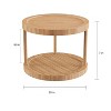 Hastings Home 10" 2-Tier Bamboo Lazy Susan for Kitchens, Pantries, and Vanities - Natural Finish - image 2 of 4