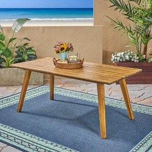 Osparple Outdoor Dining Table, Different Sizes Patio Table with Acacia Wood Top for 4 Person - 1 of 4