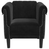 vidaXL Sofa Chair Accent Black Velvet Armchair – Modern Living Room Seating with Padded Comfort – 31.5" W x 30.3" D x 29.1" H - 3 of 4