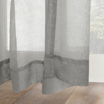 Gray Sheer Polyester Tab Top Curtain Panel 50" x 108"