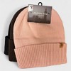 London Fog Women's 3-Pack Beanie Set - Winter Knit Rib Cuff Beanie Hats – Warm Women Beanies for Cold Weather in Blush/Brown/Black - 4 of 4
