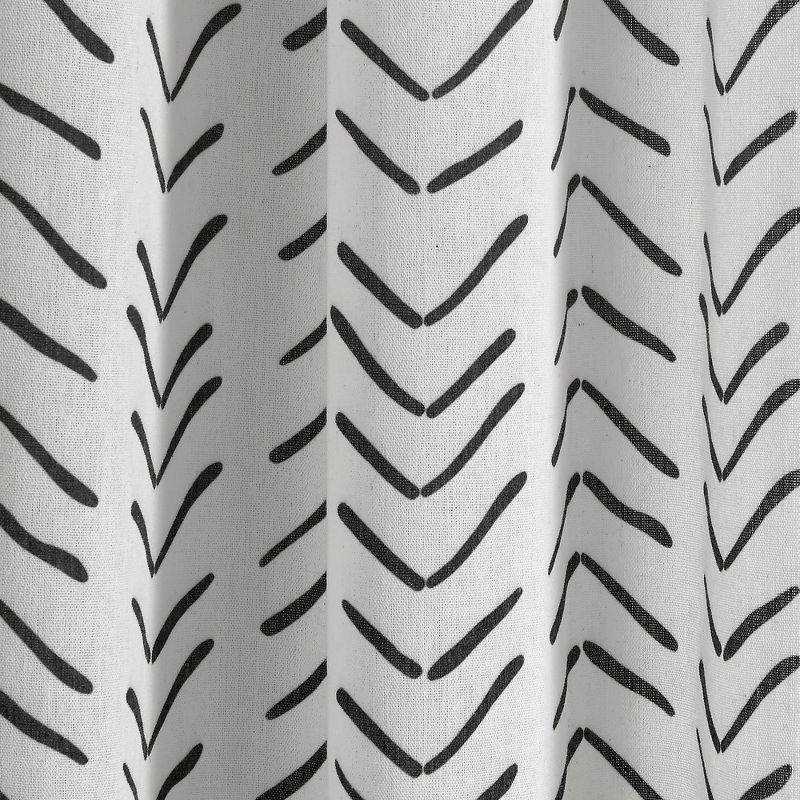 Hygge Modern Arrow Linen Look Window Curtain Panels Black/White 40X84 Set, 3 of 7