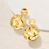Ross-Simons Italian 18kt Gold Over Sterling Satin and Polished Disc Drop Earrings - 3 of 4