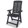 vidaXL 4 pcs Reclining Patio Chairs - Weather-Resistant, Foldable and Easy to Clean Outdoor Plastic Chairs in Anthracite - 3 of 4