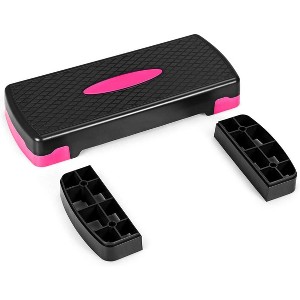 Gymax Adjustable Workout Aerobic Stepper Aerobic Exercise Step Platform ...
