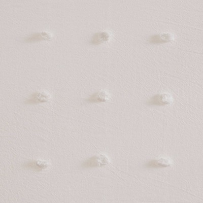 Ivory Cotton Jacquard Pom Pom Shower Curtain