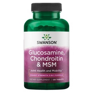 Swanson Highest Strength 3-in-1 Formula Glucosamine, Chondroitin and Msm Tablets, 1800 mg, 120 Count. - 1 of 2