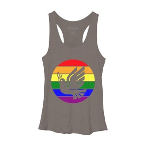Design By CreativeHT Humans Dove Olive Branch Rainbow Pride By CreativeHT Racerback Tank Top - 1 of 2
