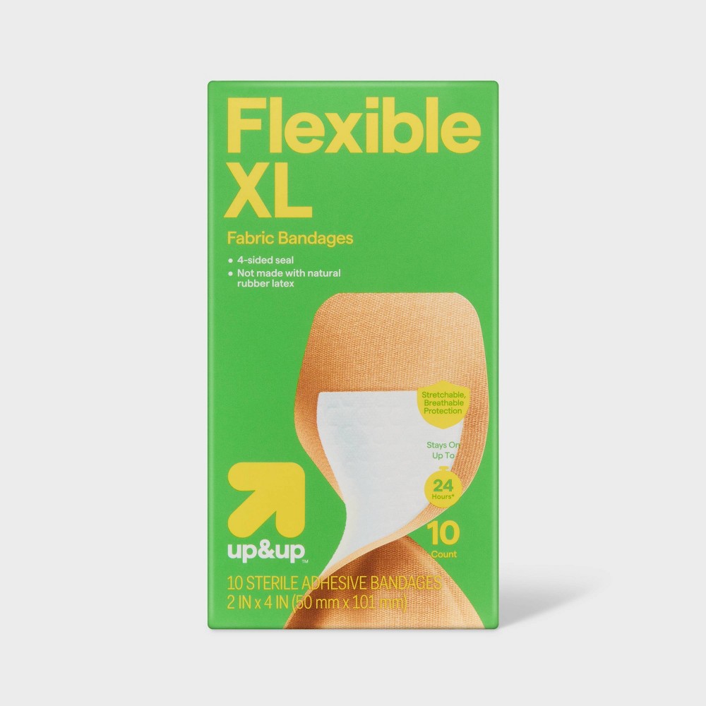 Extra Large Flexible Fabric Bandages - 10ct - up&up™