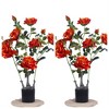 28in Faux Peony Flower Tree in Pot Artificial Plants & Flowers for Front Door Outdoor Indoor Office Decoration, 2 PCS - 4 of 4