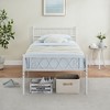 Whizmax Metal Twin Size Bed Frame with Headboard and Footboard for Girls and Boys, Platform Bed Frame with Iron-Art Sweet Heart, No Box Spring Needed - 2 of 4