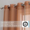 HLC.ME Semi Sheer Voile Light Filtering Transparent Window Curtain Grommet Panels - Set of 2 - 2 of 4
