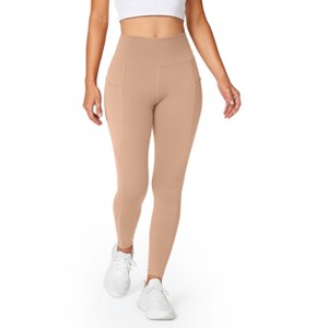 Women's High Waist Leggings with Side Pockets , Soft Stretch, Moisture Wicking, Polyester Spandex Women Activewear by Lux Decor Apparel - 1 of 4