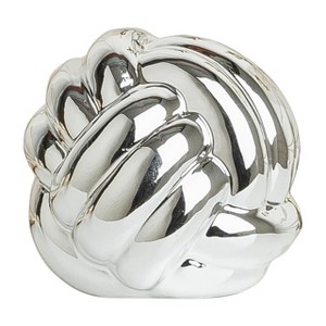 Itopfox Silver Knot Ball Decor 1 Piece 3.3 x 3.3 x 3.15 Inch Ceramic Minimalist Accent for Shelf Desk Entry Table Living Room - 1 of 4