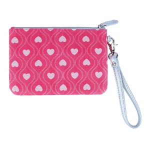 Buxton Women's Swervy Hearts Print Vegan Leather Wristlet Pouch - 1 of 4