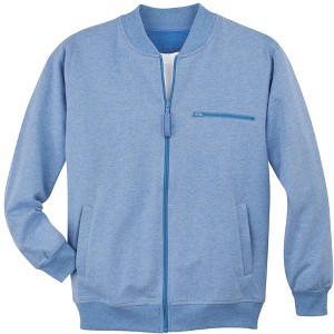 Collections Etc Men's Fleece Zip-Front Long Sleeve Jacket with Pockets - 1 of 4