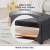Ornavo Home Foldable Tufted 30 Inch Linen Bench Storage Ottoman with Legs for Bedroom, Entryway and Living Room - 2 of 4